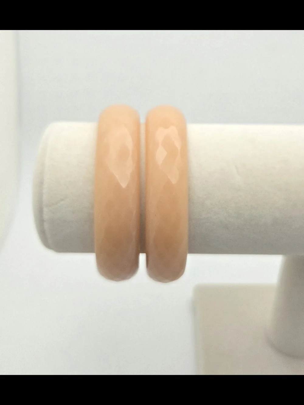 Vintage Peach Glass Bangle Bracelet Set - Set of 2